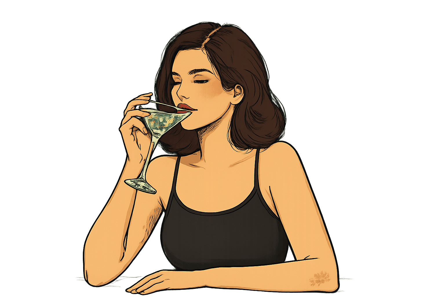 A member savouring a martini